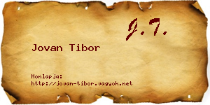 Jovan Tibor névjegykártya
